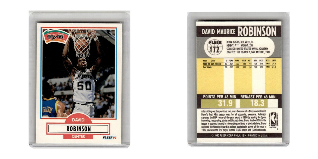 1990 Fleer David Robinson Spurs #172