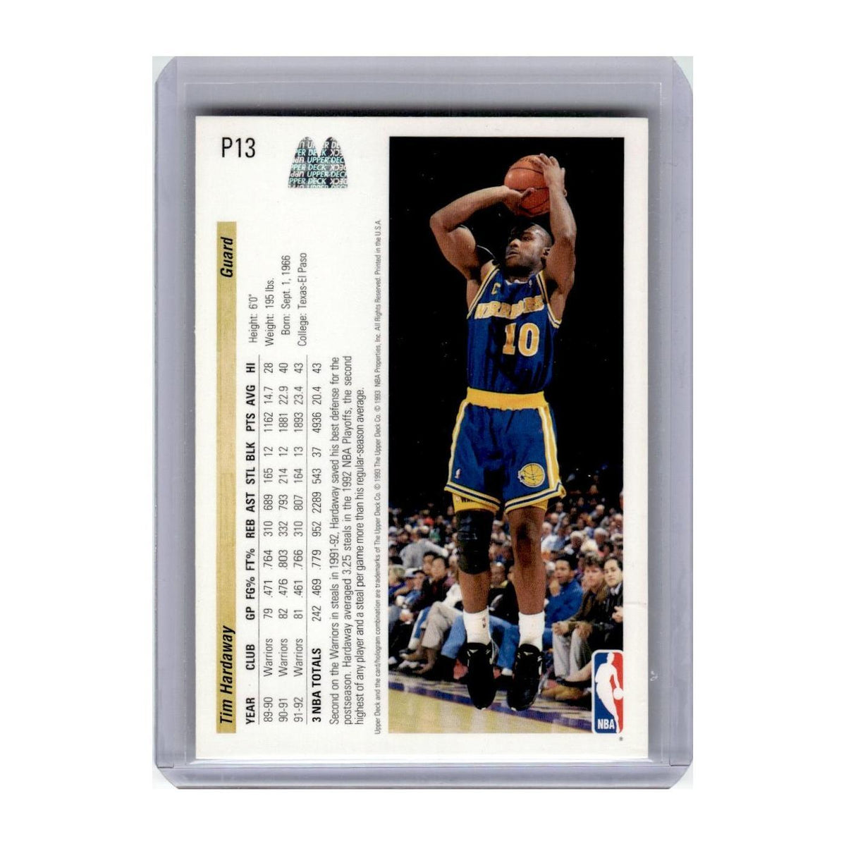 1992 Upper Deck McDonald's Tim Hardaway Golden State Warriors #P13