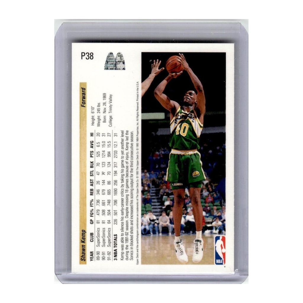 1992 Upper Deck McDonald's Shawn Kemp Seattle Supersonics #P38