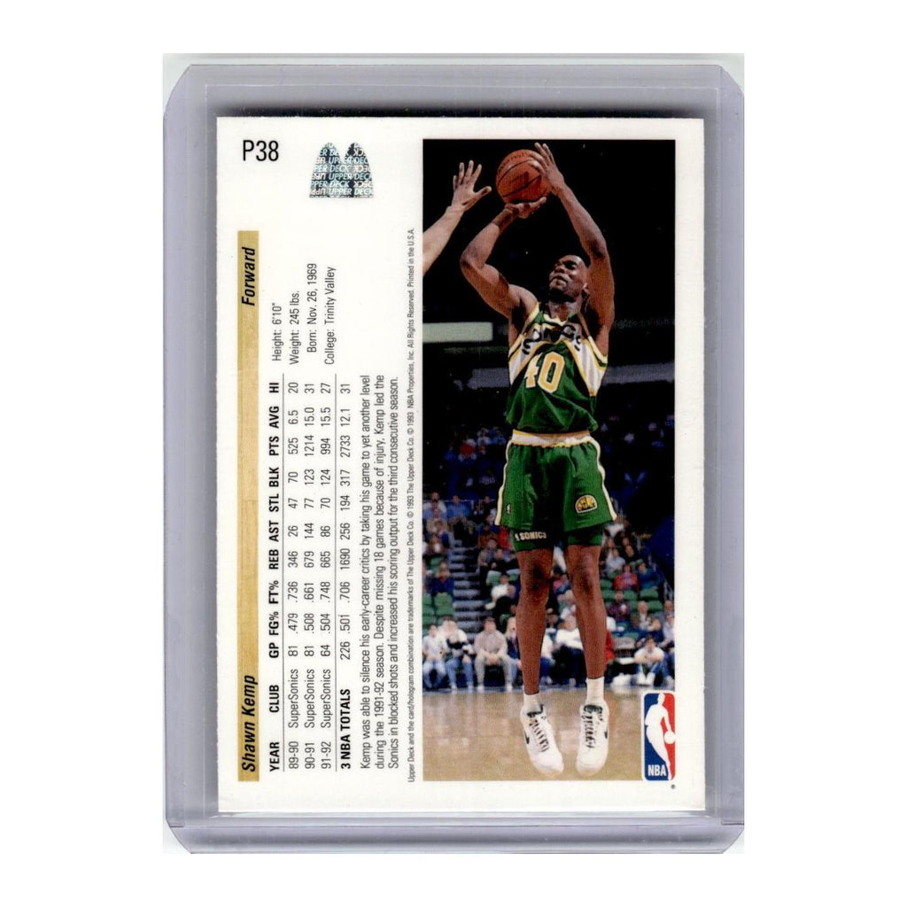 1992 Upper Deck McDonald's Shawn Kemp Seattle Supersonics #P38