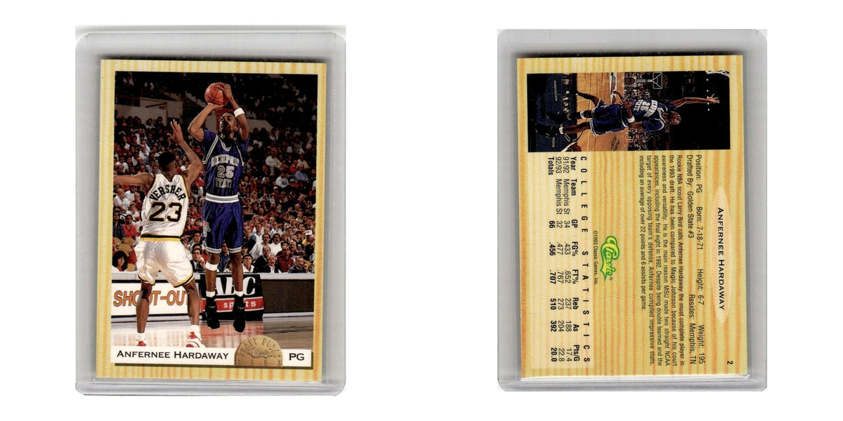 1993 Classic Draft Picks Anfernee Hardaway Memphis State Tigers/Orlando Magic #2