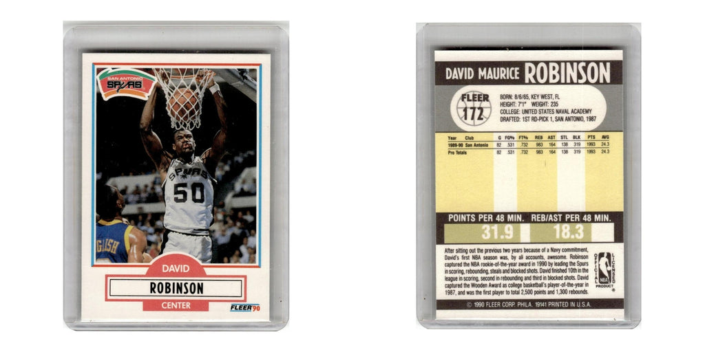 1990 Fleer David Robinson Spurs #172
