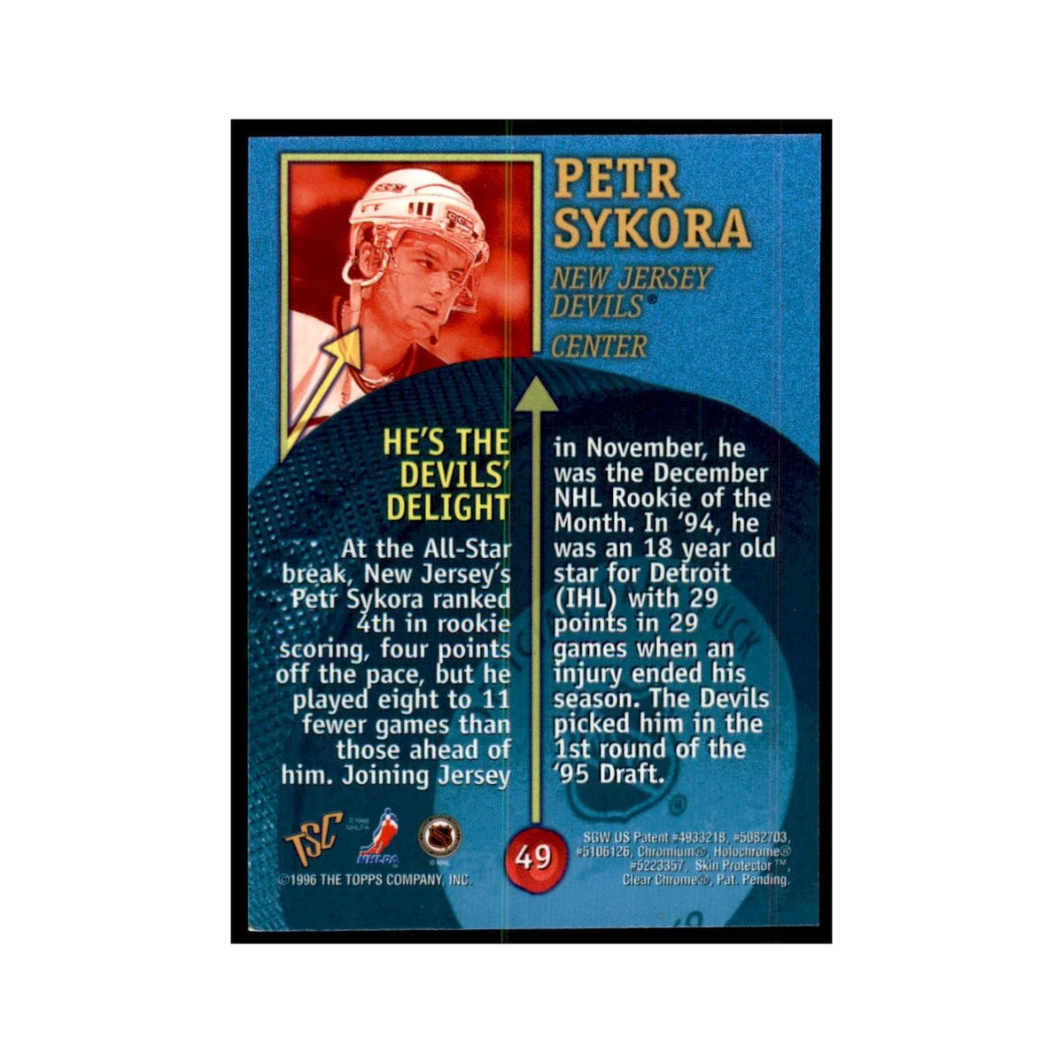 1996 Stadium Club Members Only Petr Sykora Hockey Cards #49