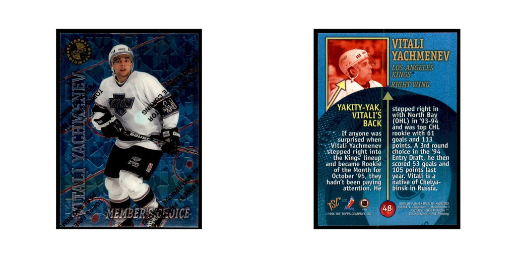 1996 Stadium Club Members Only Vitali Yachmenev Hockey Cards #48