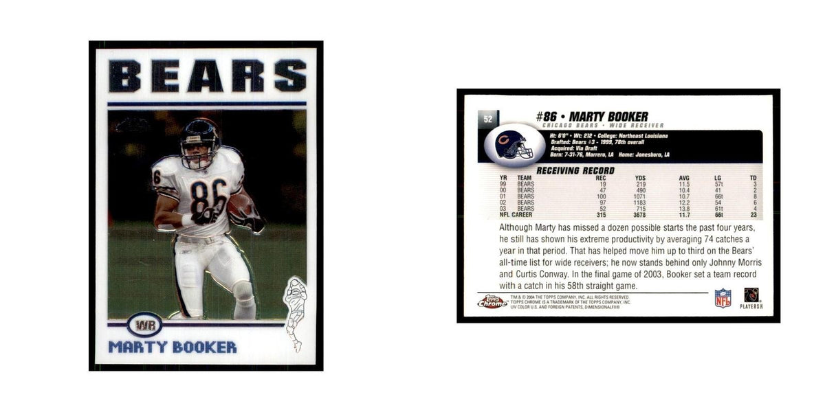 2004 Topps Chrome Marty Booker Football Cards #52