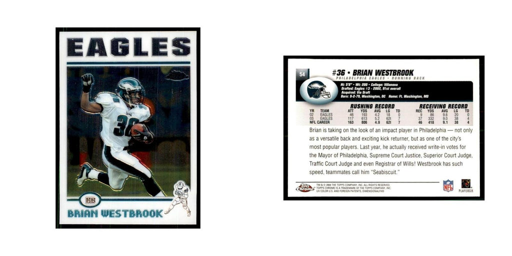 2004 Topps Chrome Brian Westbrook Football Cards #54
