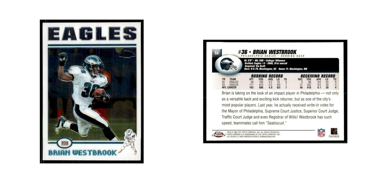 2004 Topps Chrome Brian Westbrook Football Cards #54