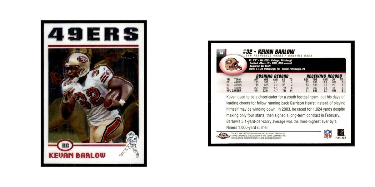 2004 Topps Chrome Kevan Barlow Football Cards #14