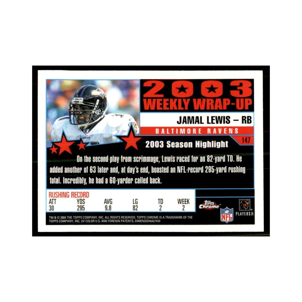 2004 Topps Chrome Jamal Lewis Football Cards #147