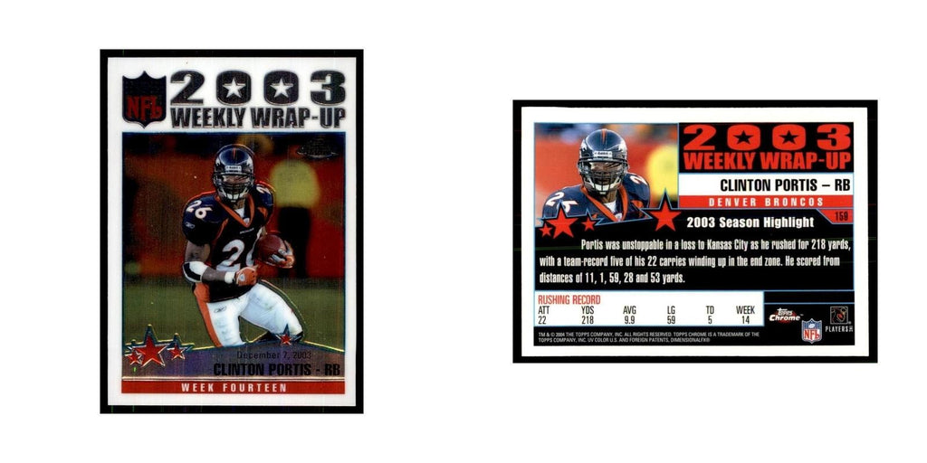2004 Topps Chrome Clinton Portis Football Cards #159