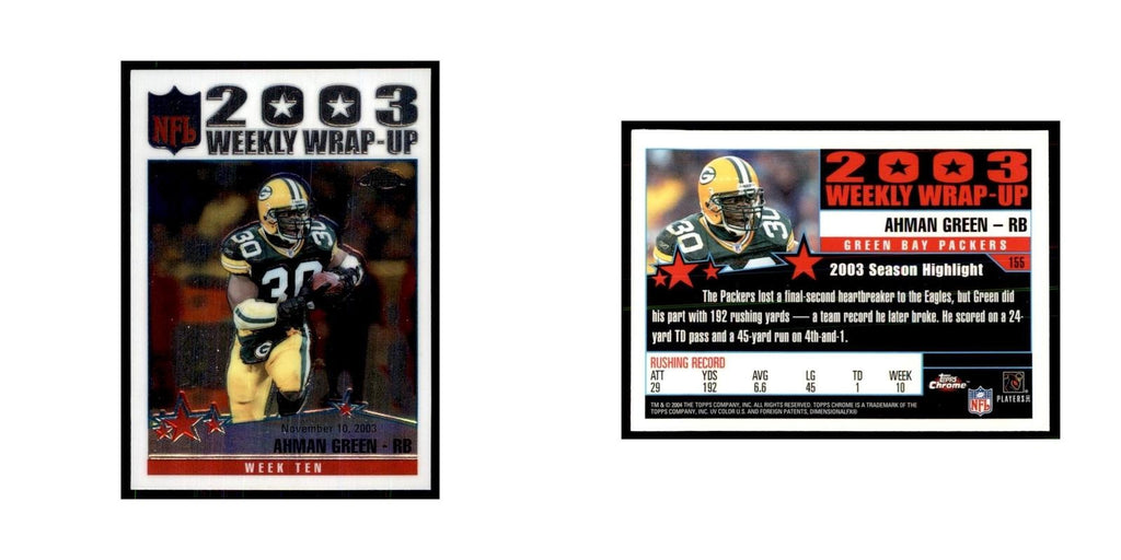 2004 Topps Chrome Ahman Green Football Cards #155