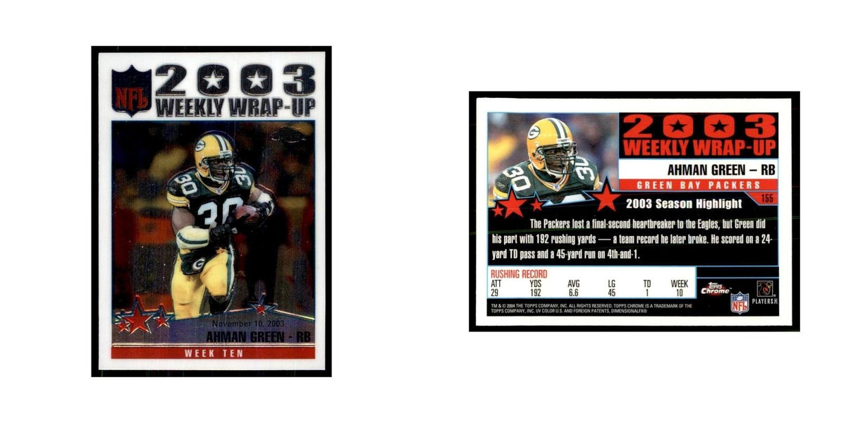 2004 Topps Chrome Ahman Green Football Cards #155