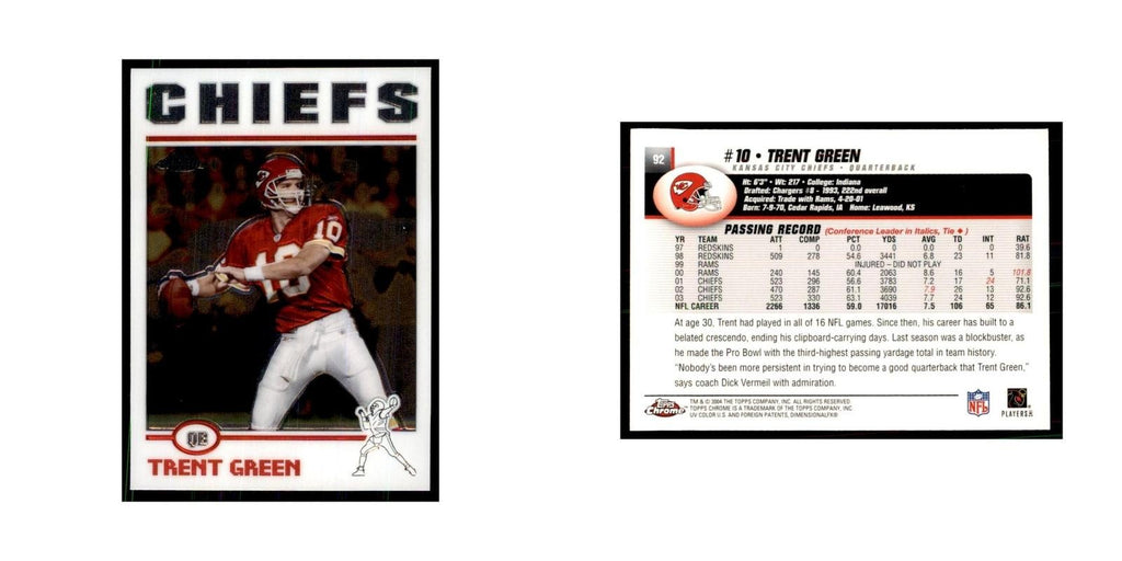 2004 Topps Chrome Trent Green Football Cards #92