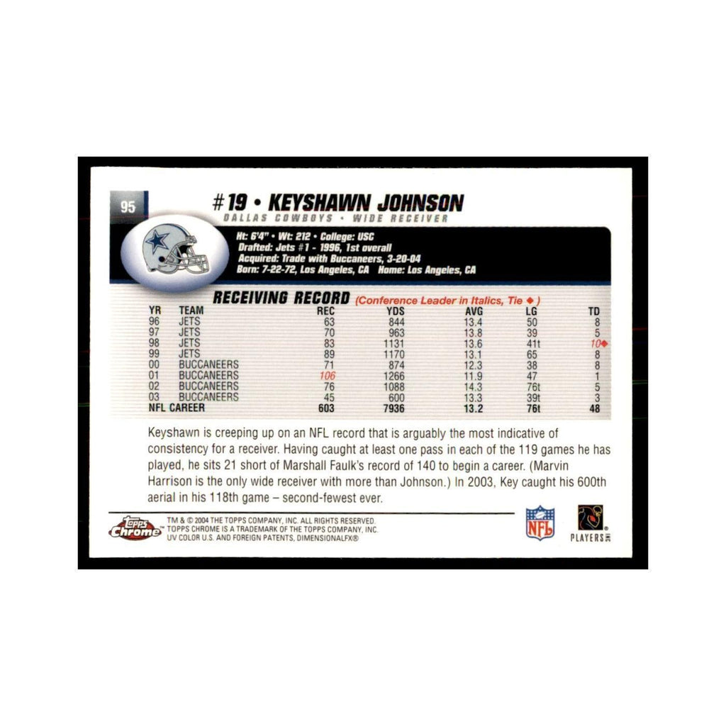 2004 Topps Chrome Keyshawn Johnson Football Cards #95