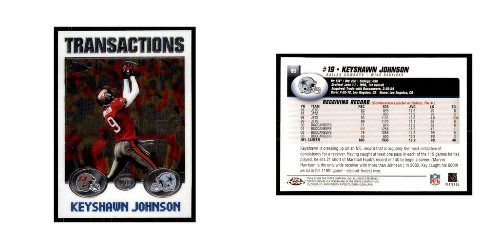 2004 Topps Chrome Keyshawn Johnson Football Cards #95