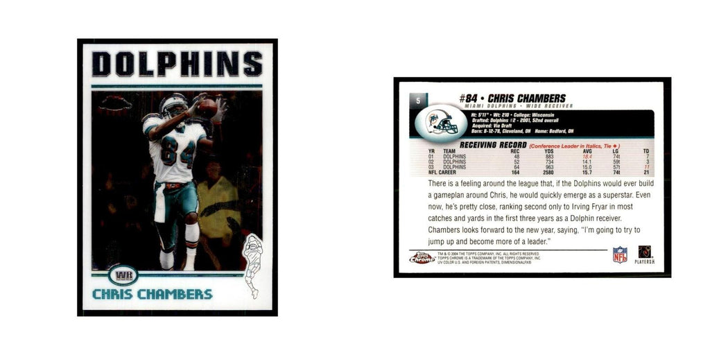 2004 Topps Chrome Chris Chambers Football Cards #5