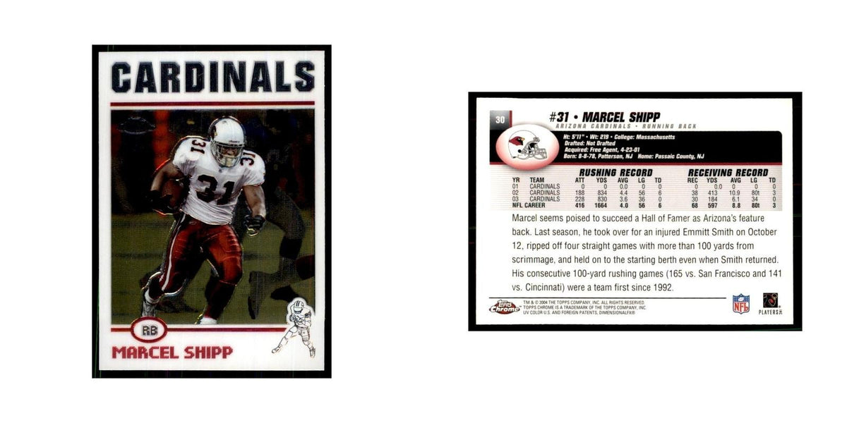 2004 Topps Chrome Marcel Shipp Football Cards #30