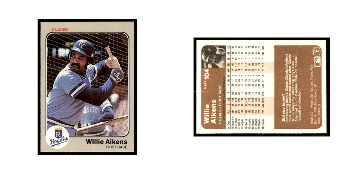 1983 Fleer Willie Aikens Royals #104