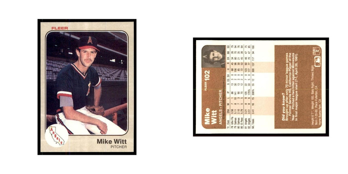 1983 Fleer Mike Witt Angels #102