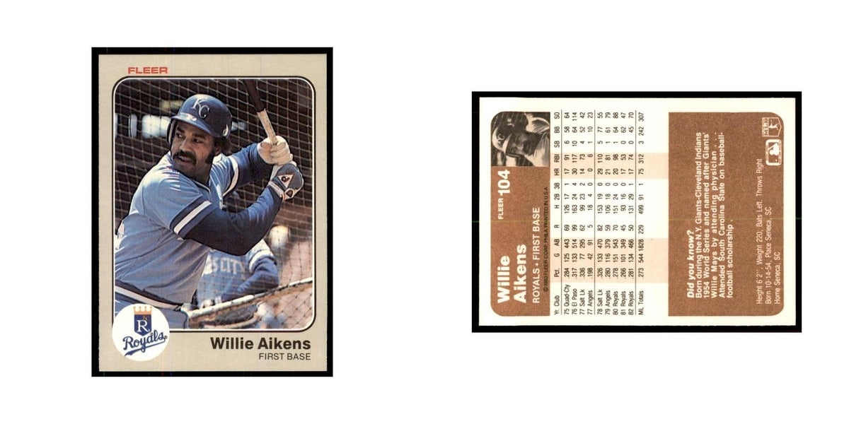 1983 Fleer Willie Aikens Royals #104