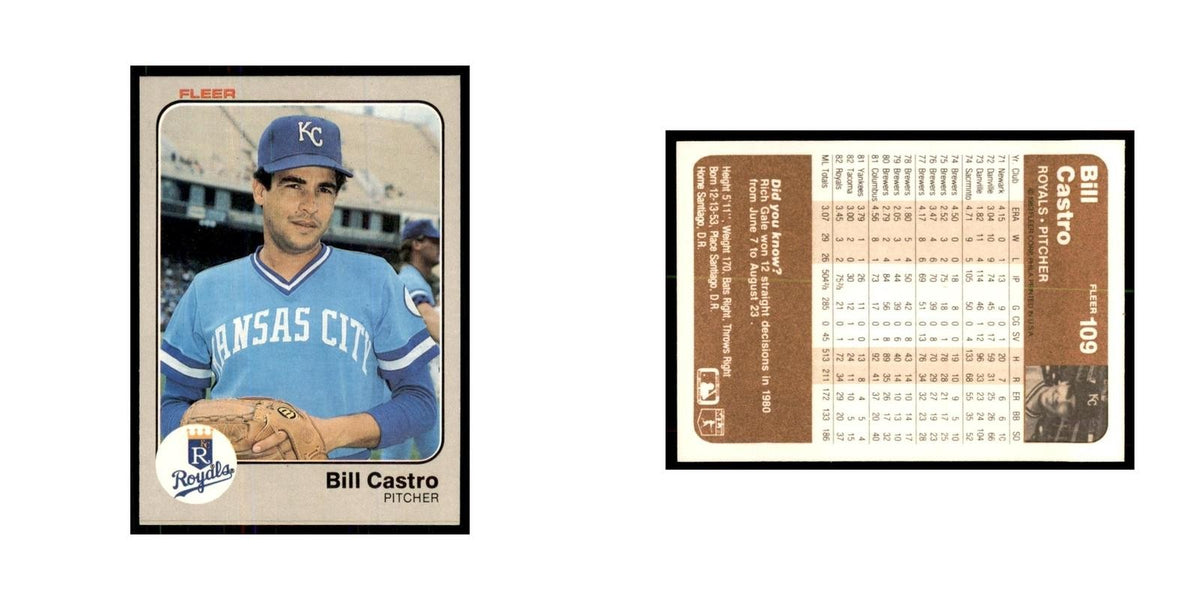 1983 Fleer Bill Castro Royals #109