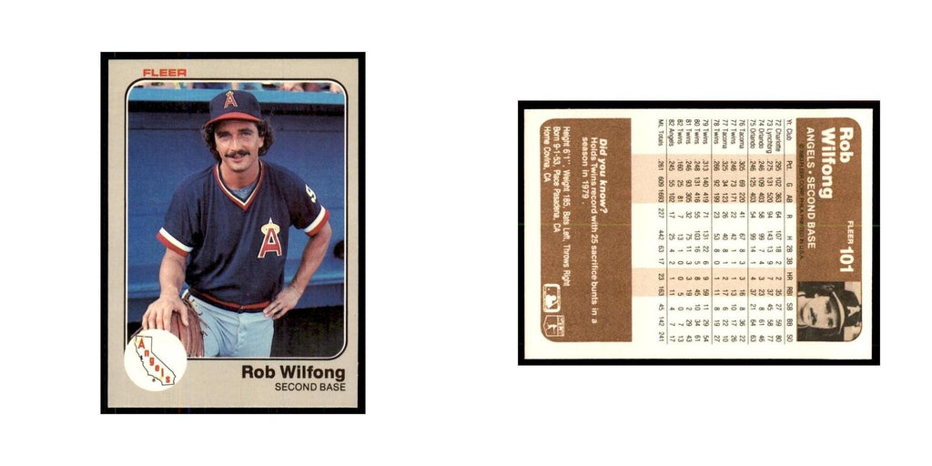 1983 Fleer Rob Wilfong Angels #101