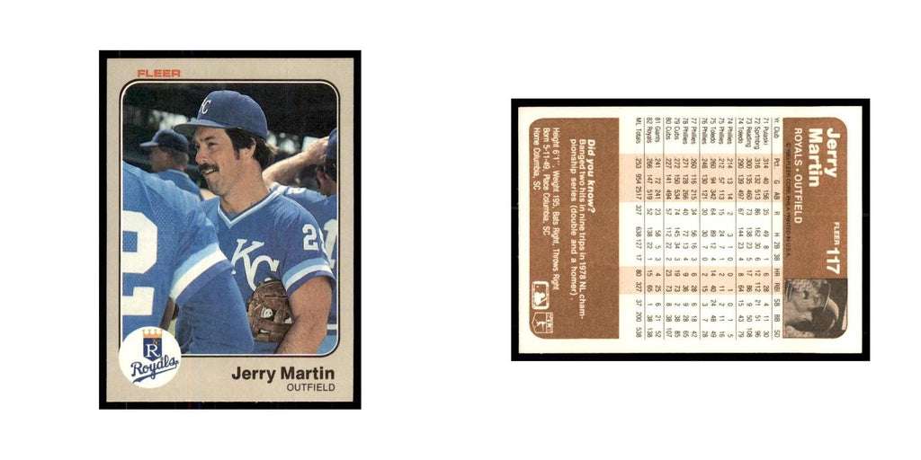 1983 Fleer Jerry Martin Royals #117