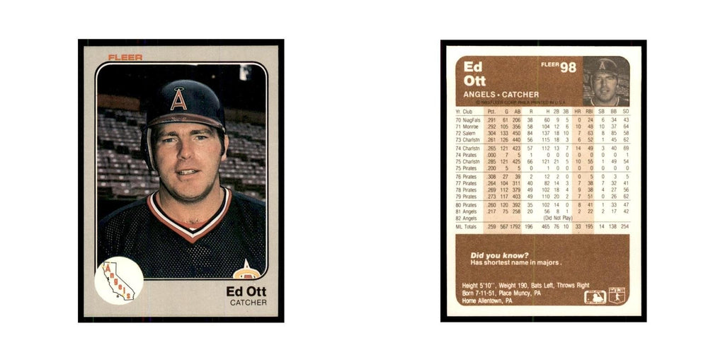 1983 Fleer Ed Ott Angels #98
