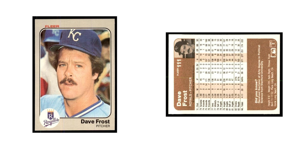 1983 Fleer Dave Frost Royals #111