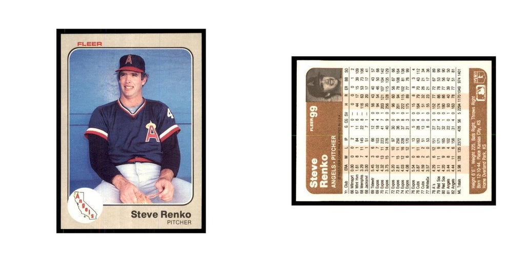 1983 Fleer Steve Renko Angels #99
