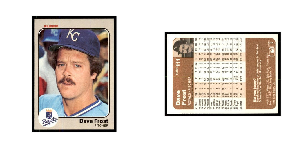 1983 Fleer Dave Frost Royals #111