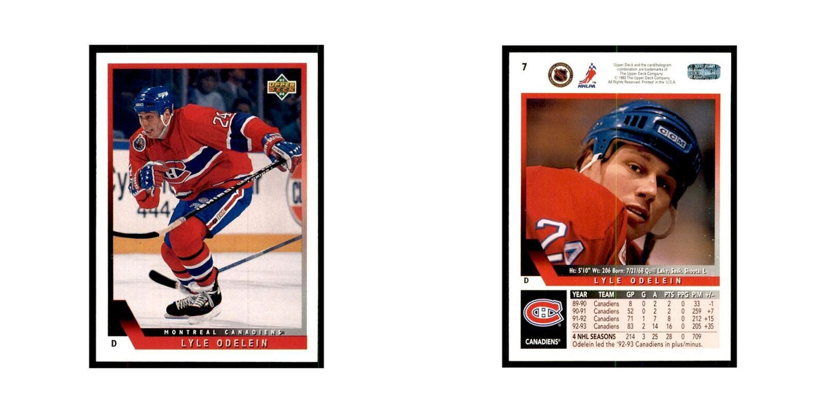1993 Upper Deck Lyle Odelein Hockey Cards #7