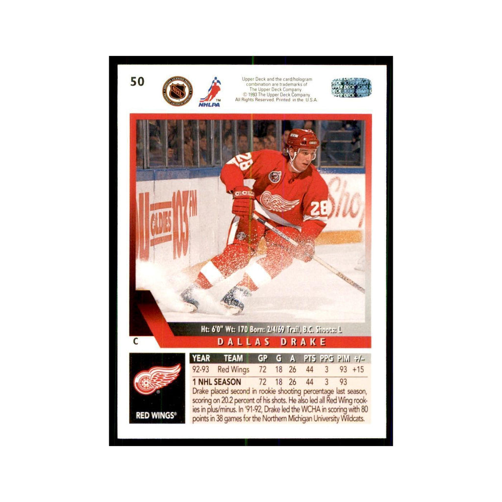 1993 Upper Deck Dallas Drake Hockey Cards #50
