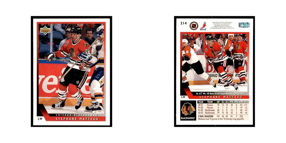 1993 Upper Deck Stephane Matteau Hockey Cards #214