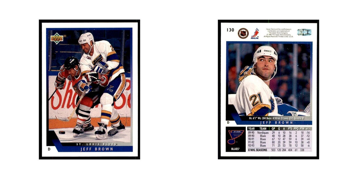 1993 Upper Deck Jeff Brown Hockey Cards #130