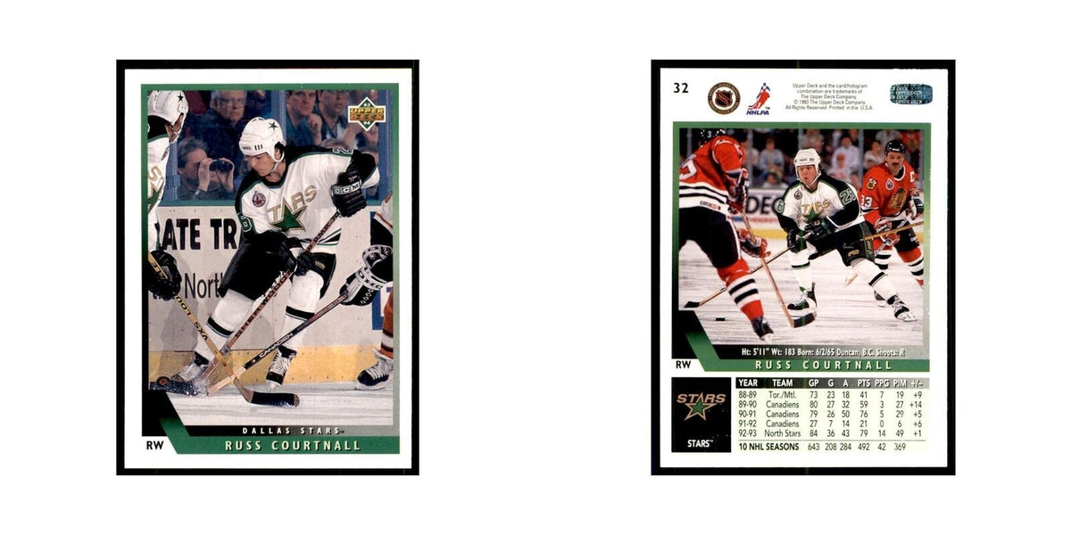 1993 Upper Deck Russ Courtnall Hockey Cards #32