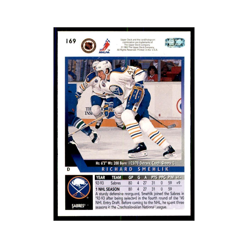 1993 Upper Deck Richard Smehlik Hockey Cards #169