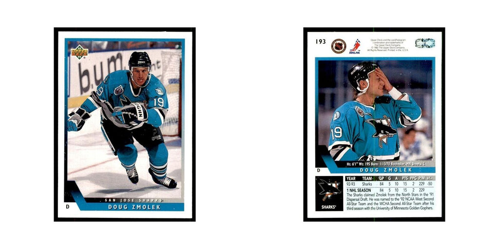 1993 Upper Deck Doug Zmolek Hockey Cards #193