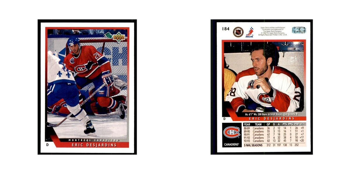 1993 Upper Deck Eric Desjardins Hockey Cards #184