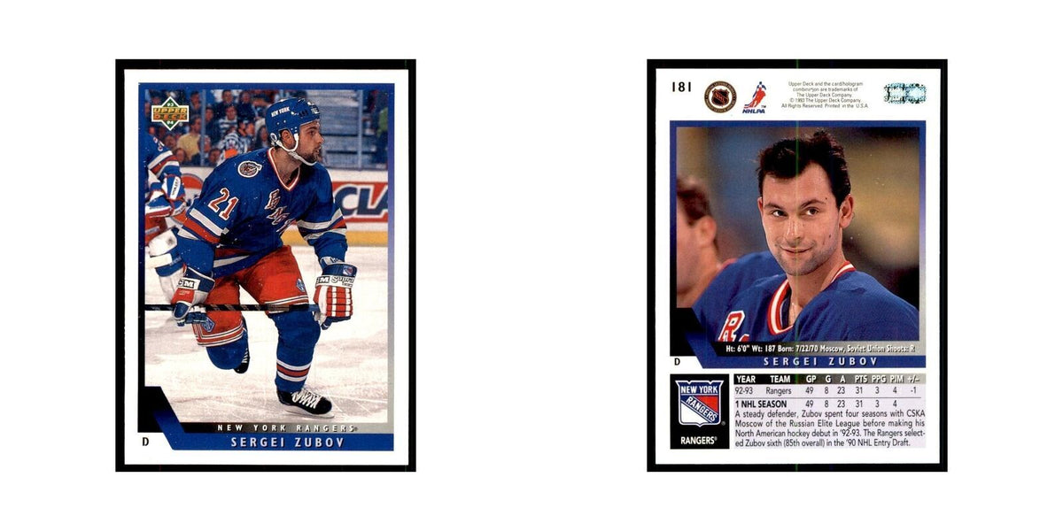 1993 Upper Deck Sergei Zubov Hockey Cards #181