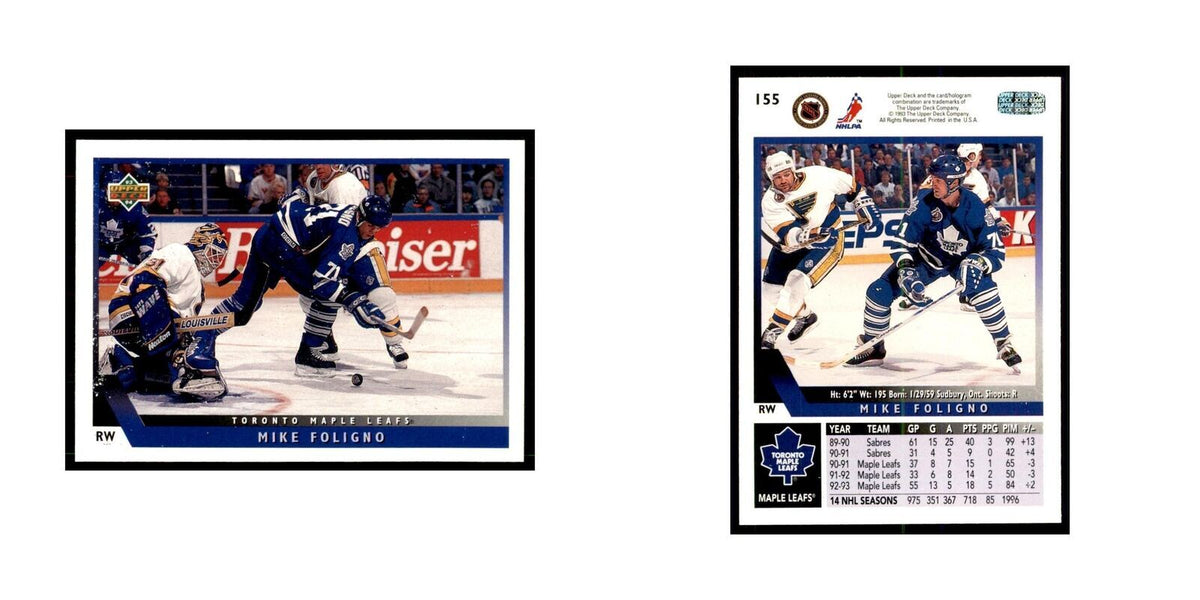 1993 Upper Deck Mike Foligno Hockey Cards #155