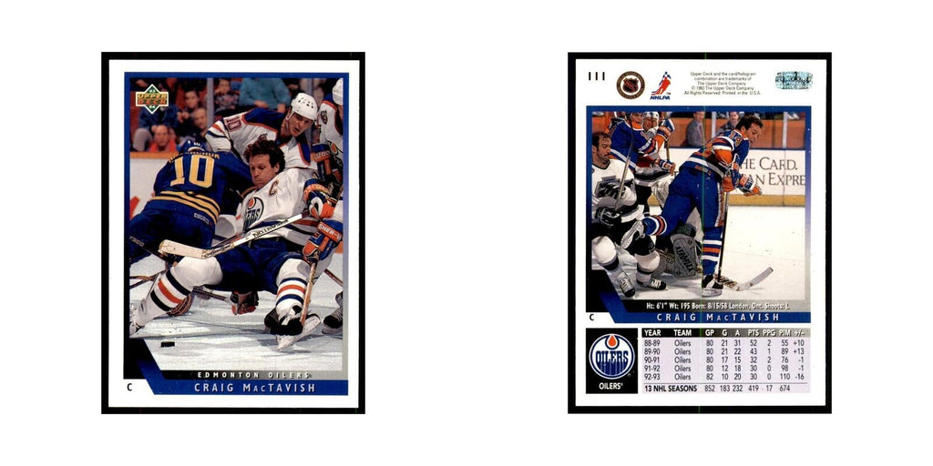 1993 Upper Deck Craig MacTavish Hockey Cards #111