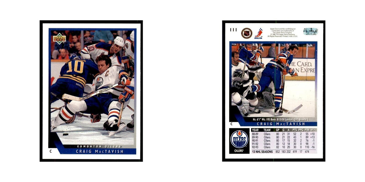 1993 Upper Deck Craig MacTavish Hockey Cards #111