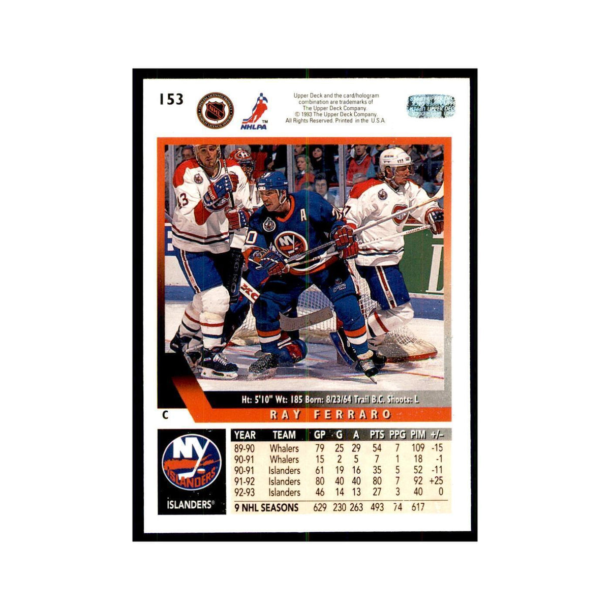 1993 Upper Deck Ray Ferraro Hockey Cards #153