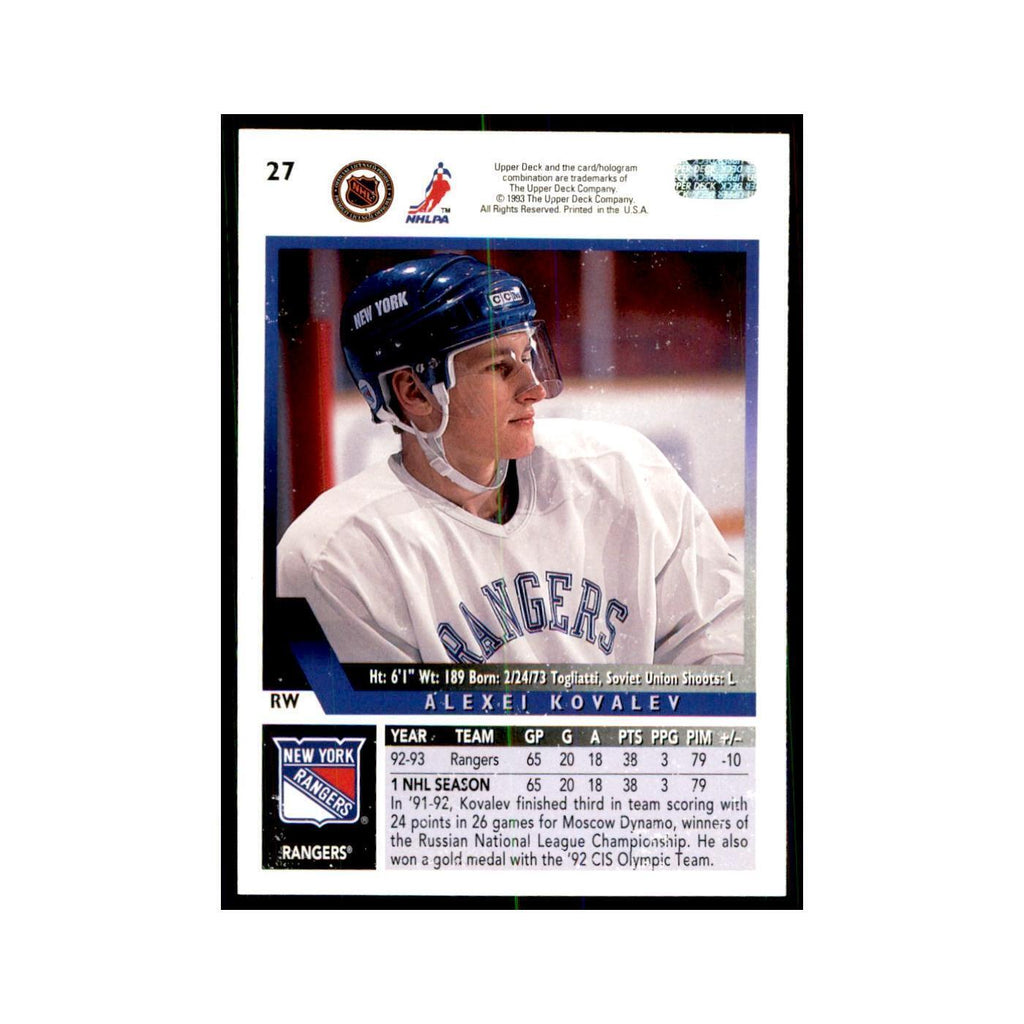 1993 Upper Deck Alexei Kovalev Hockey Cards #27