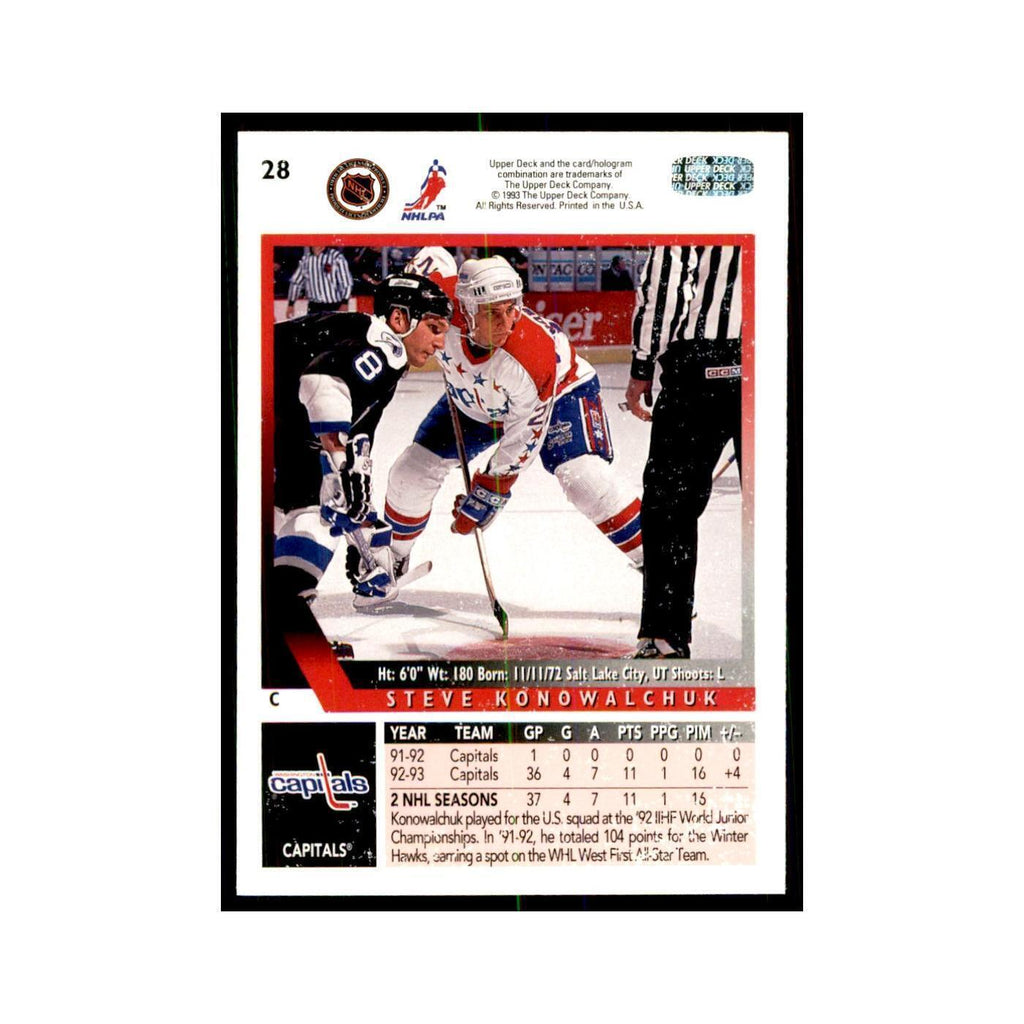 1993 Upper Deck Steve Konowalchuk Hockey Cards #28