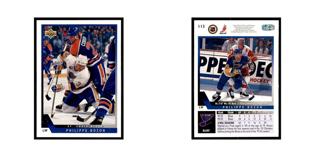 1993 Upper Deck Philippe Bozon Hockey Cards #113