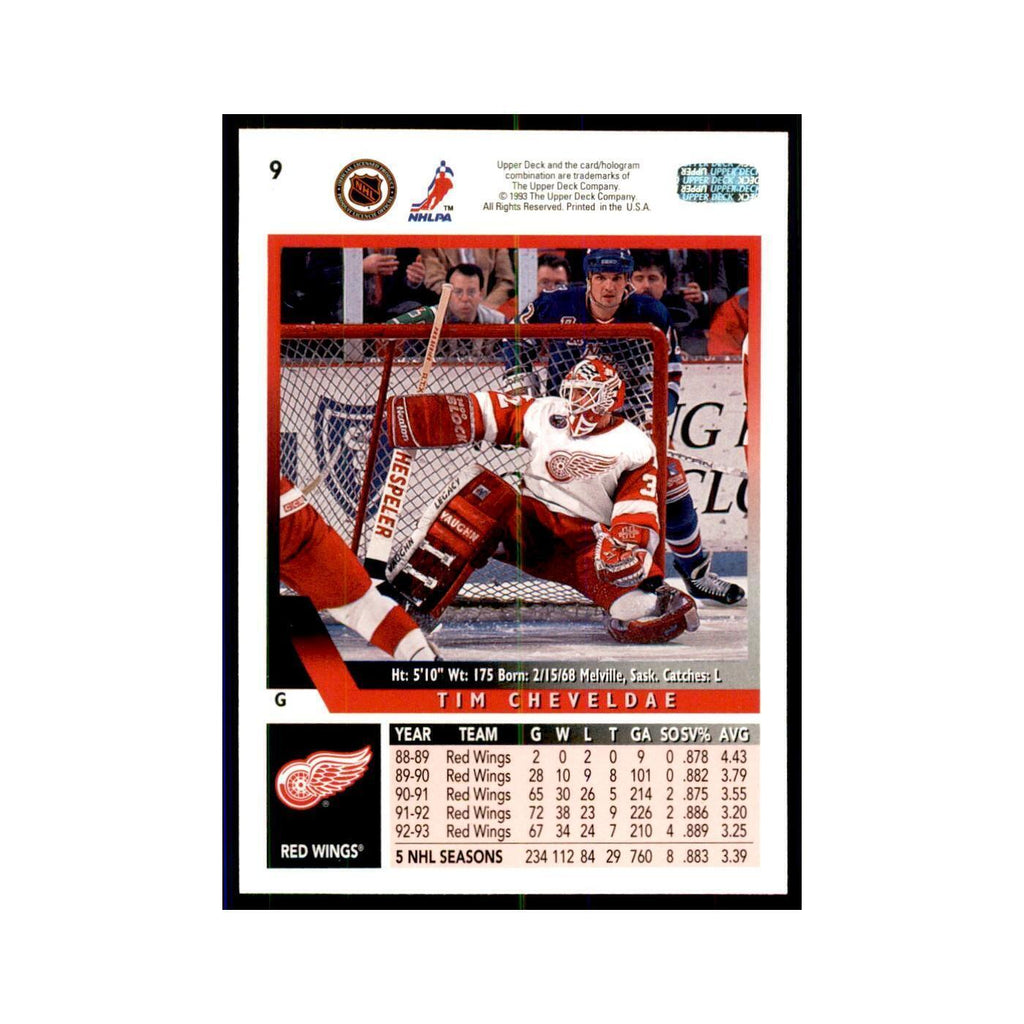1993 Upper Deck Tim Cheveldae Hockey Cards #9