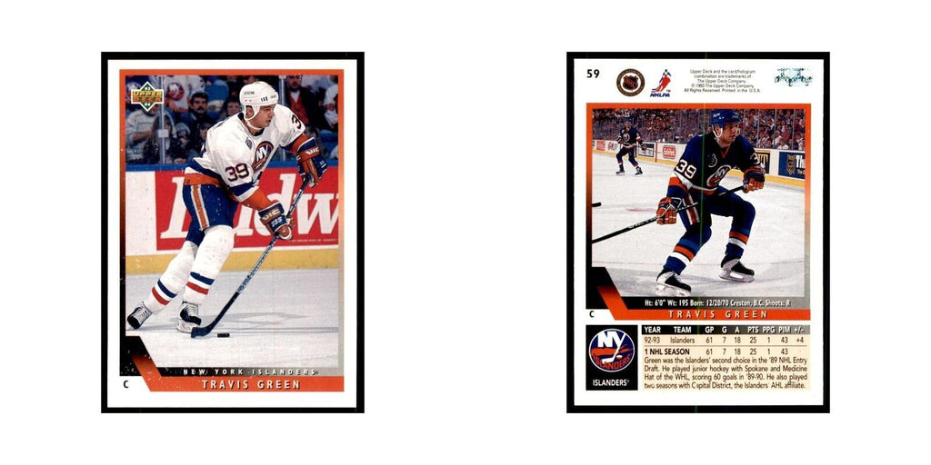 1993 Upper Deck Travis Green Hockey Cards #59