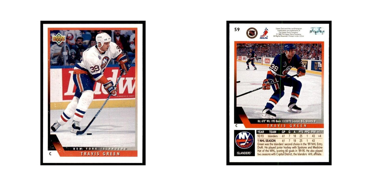 1993 Upper Deck Travis Green Hockey Cards #59